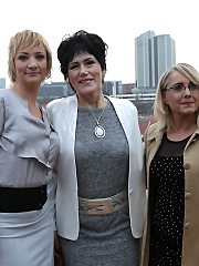 Three mature ladies catching a guy watching porn and join in