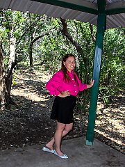 Mature BBW toying her fat pussy and horny in public