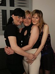 Three old and young lesbians get ready to party