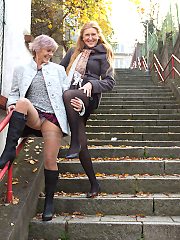 These naughty mature ladies go all the at at home