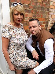 Horny British mature lady doing her younger lover