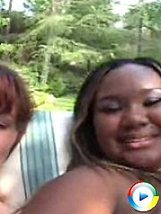 Big Juicy lesbians playing with their toy