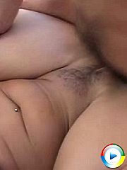 Tattooed dark-haired fatty gets heavy ass pumping