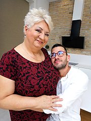 Curvy granny loves to get fucked by her way younger lover