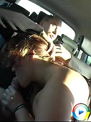 She gets wetter when sucking cocks in a car