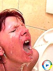 She gets it good and hard on the crapper