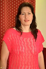 Horny hairy housewife masturbating