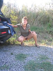 Mature women exposing panties in public