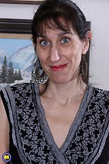 Horny American mature lady playing alone