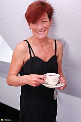 Naughty European housewife taking a special time for herself